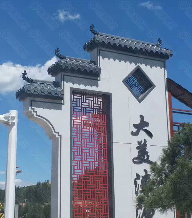 合成樹(shù)脂瓦再造牌樓景觀，增添新氣象！