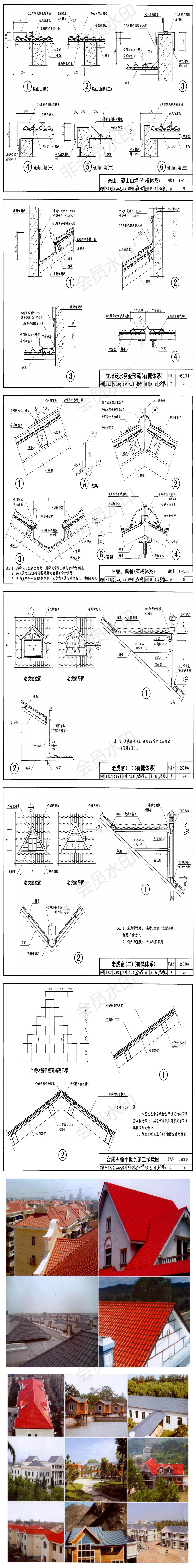 合成樹脂瓦安裝施工工藝圖紙 合成樹脂瓦安裝施工工藝圖紙